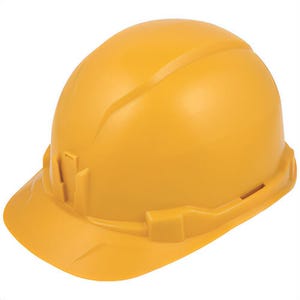 Klein® 60535 Hard Hat, Non-Vented, Cap Style, Plastic, Yellow