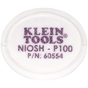 Klein® 60554 P100 Half-Mask Respirator Replacement Filters, 2 pk