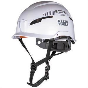 Klein® 60565 Safety Helmet, Type 2, Vented Class C, Compact Lightweight, White