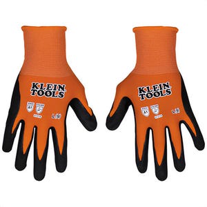 Klein® 60581 Knit Dipped Gloves, Cut Level A1, Touchscreen, 2 Pair, Large