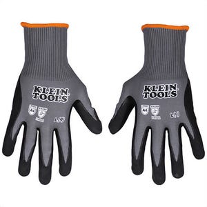 Klein® 60588 Knit Dipped Gloves, Cut Level A4, Touchscreen, 2 Pair, Medium