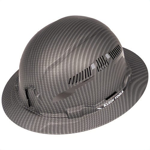 Klein® 60626 Hard Hat, Premium Karbn™ Pattern, Vented Full Brim, Class C