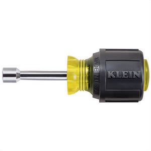 Klein® Cushion-Grip® 610-1/4M Magnetic Nut Driver, 1/4 in, Hollow Shank, Cushion Grip Handle, Polished Chrome