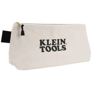 Klein® 62042 Zipper Bag, Extra-Long Canvas Tool Pouch, No. 10 Canvas, Natural, 16 in