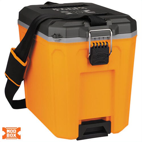 Klein® 62204MB MODbox™ Cooler with Handle, Plastic, Gray/Orange, 17 qt
