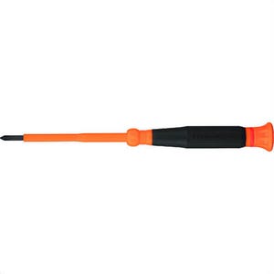 Klein® 6233INS Insulated Precision Screwdriver, #0 Phillips, Steel, Red