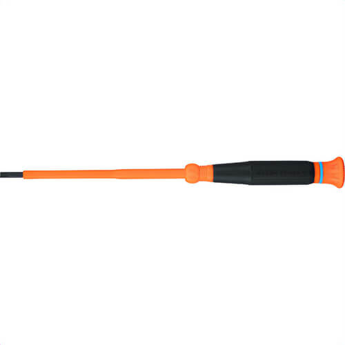 Klein® 6254INS Insulated Precision Screwdriver, 1/8 in Slotted, Steel, Blue