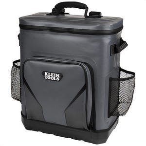 Klein® 62810BPCLR Insulated Backpack Cooler, 1680D, 11.3 qt, 30 Can with 7 lb of Ice