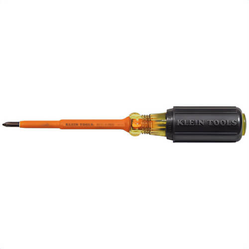 Klein® 6334INS Screwdriver, #1 Profilated Phillips® Point, Steel Shank, 7-3/4 in OAL, Plastic Handle, Black Oxide, ASTM F1505