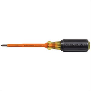 Klein® 6334INS Screwdriver, #1 Profilated Phillips® Point, Steel Shank, 7-3/4 in OAL, Plastic Handle, Black Oxide, ASTM F1505
