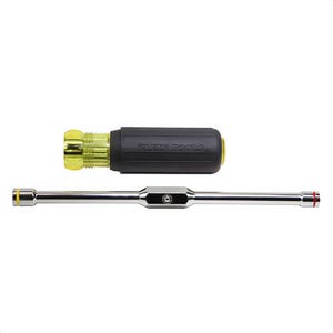 Klein® 65064 2-in-1 Heavy Duty Nut Driver, 1/4 in, 5/16 in, Hex Shank, Cushion Grip Handle