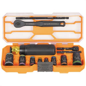 Klein® 65242 Flip-16 Knect™ Ratcheting Impact Flip Socket Screwdriver Set, Impact-Rated Steel, 13 pc