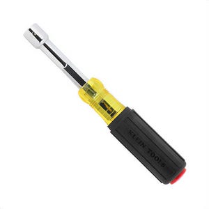 Klein® 65412 Color-Coded Hollow-Shaft Heavy-Duty Nut Driver, Alloy Steel, Red, 1.25 in Handle, 3.5 in Shaft, 1/2 in