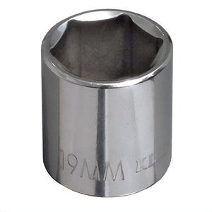 Klein® 65918 Socket, Metric, Hex Drive, 3/8 in Drive, 18 mm Socket, 6 points, Polished Chrome