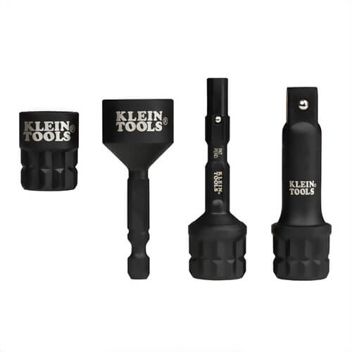 Klein® 65KADPM Knect™ Impact Socket Adapter Set, Chrome-Moly, Chrome-Vanadium, 3/8 in