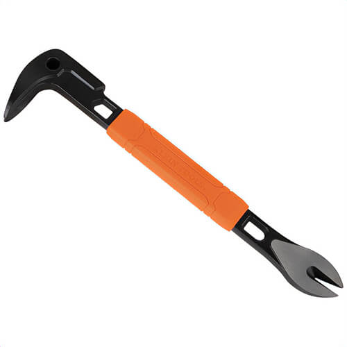 Klein® 66092 Nail Puller with Integrated Dimpler, Carbon Steel, Black/Orange, TPR Grip, 10 in