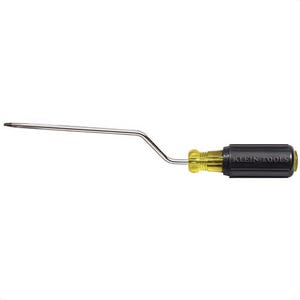 Klein® Cushion-Grip® Rapi-Driv® 670-3 Screwdriver, 3/16 in Cabinet Point, Steel Shank, 7-3/4 in OAL, Acetate Handle, Polished Chrome, ANSI/ASME Specified