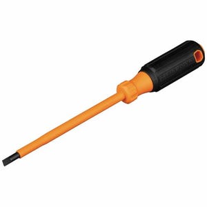 Klein® 6826INS Insulated Screwdriver, 1/4 in Cabinet Tip, 6 in Shank