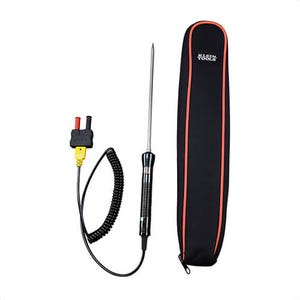 Klein® 69144 Temperature Probe, Type K, -58 to 1112°F, 5 ft Probe Length, Stainless Steel