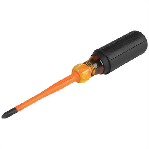 Klein® 6934INS Slim-Tip Screwdriver, #2 Phillips® Point, 8.31 in OAL, Rubber Handle, ASTM F-1505-16, IEC 60900:2018