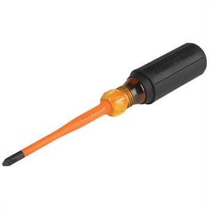 Klein® 6934INS Slim-Tip Screwdriver, #2 Phillips® Point, 8.31 in OAL, Rubber Handle, ASTM F-1505-16, IEC 60900:2018