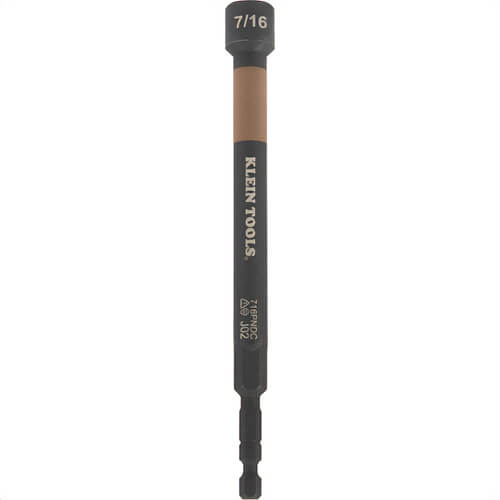 Klein® 716PNDC Magnetic Color-Coded Power Nut Setter, 7/16 in, Brown, Steel Alloy