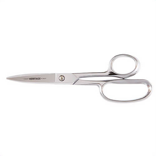 Klein® 718LR Heritage Cutlery™ Heavy Duty Utility Shear with Large Rings, 3 in L of Cut, 9 in OAL, Blunt Tip, Ambidextrous