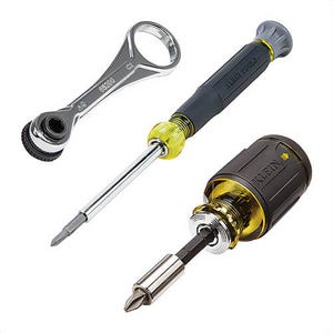 Klein® 85515 Multi-Bit Screwdriver and Nut Driver Set, Steel, 3 pc
