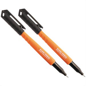 Klein® 861002 Skribes™ Ultra Fine Tip Permanent Markers, Polypropylene, Black, 2 pk