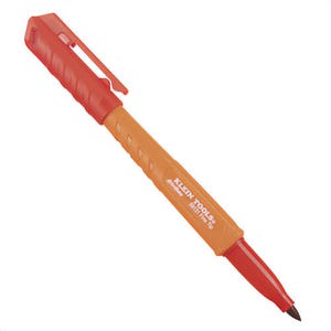 Klein® 86121 Skribes™ Fine Tip Permanent Marker, Polypropylene, NonHazardous, Red, 1 pk