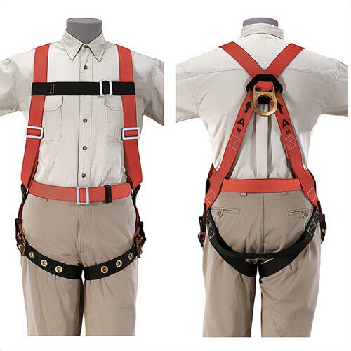 Klein® 87023 Fall Arrest Harness, Lightweight, 2XL, Grommeted Leg Strap Buckle, Type 13 Nylon Strap, Full Body/Vest