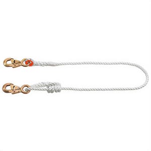 Klein® 87429 Rope Lanyard, Adjustable Length, 4 to 6 ft Length, Nylon Line, Steel Hardware, 1/2 in Strap Width
