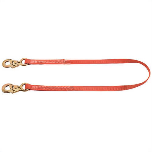 Klein® 87431 Webbing Lanyard, Fixed Length, 5 ft Length, Nylon Line, Steel Hardware, Orange, 1 in Strap Width, Snap Anchorage Connection