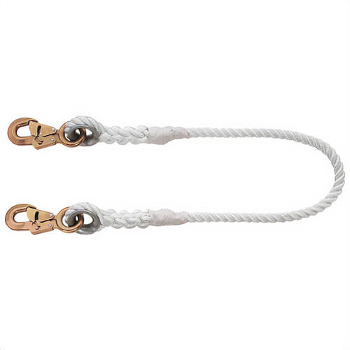 Klein® 87435 Rope Lanyard, Fixed Length, 4 ft Length, Nylon Line, Steel Hardware, 5/8 in Strap Width, Snap Anchorage Connection
