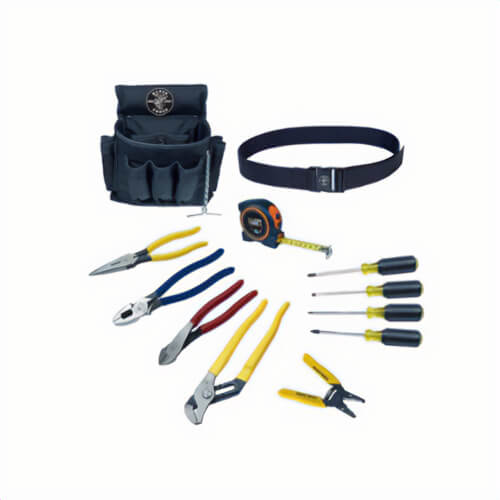 Klein® 92003 Heavy Duty Electrician's Tool Set, Pouch Tool Storage, 12 pcs