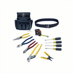 Klein® 92003 Heavy Duty Electrician's Tool Set, Pouch Tool Storage, 12 pcs
