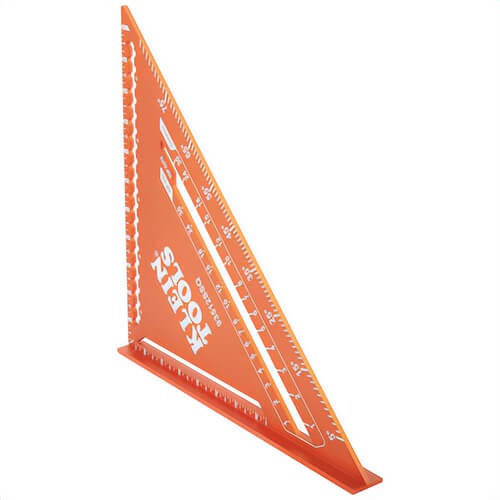Klein® 93512SSQ Rafter Square, 0 in to 12 in Measurement, Imperial, Orange, Aluminum, 12 in