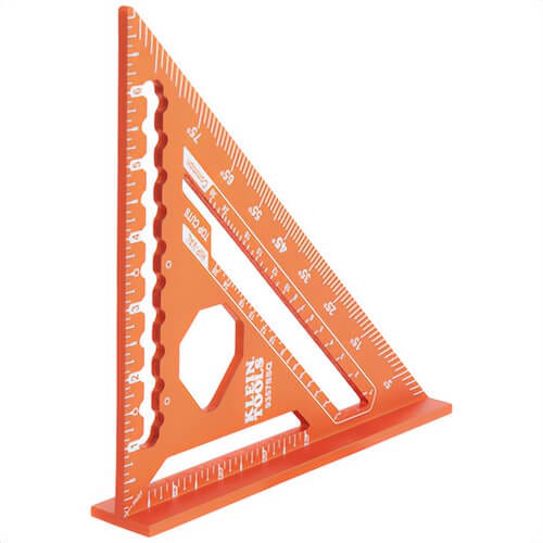 Klein® 9357SSQ Rafter Square, 0 in to 7 in Measurement, Imperial, Orange, Aluminum, 7 in