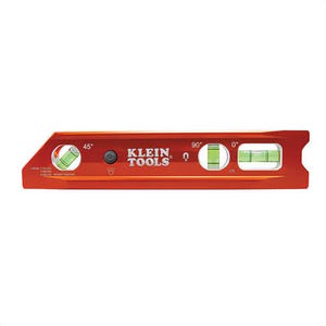 Klein® 935RBLT Lighted Rare Earth Magnet Billet Torpedo Level, 9 in L, 4 Vials, Aluminum, 0/30/45/90° Vial Position