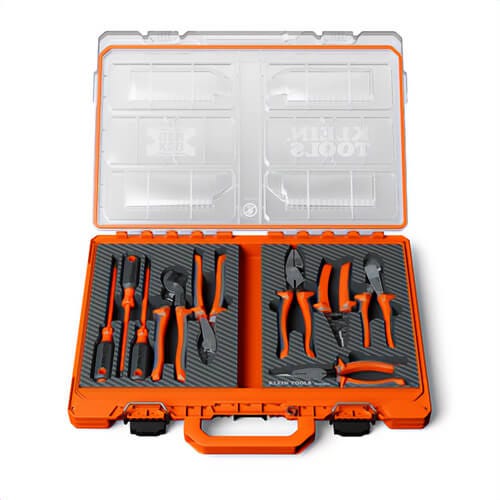 Klein® 94161MBINS MODbox™ Insulated Tool Kit, IP65, Plastic, Forged Steel, 9 pc