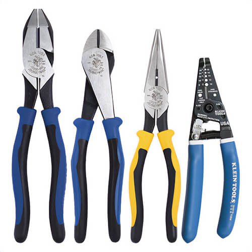 Klein® 94998 Journeyman™ Plier Combo with Strap, 4 pc
