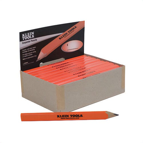 Klein® 98557 Carpenter Pencil, Orange, Wide Lead, Flat