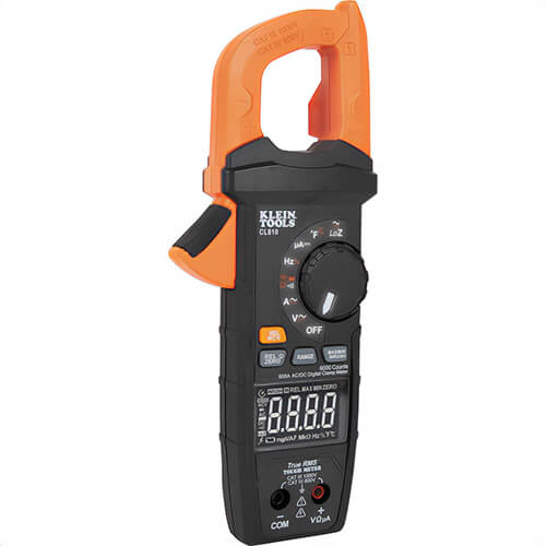 Klein® CL810 600A AC/DC Auto-Ranging Digital Pro Clamp Meter with Worklight, ABS/Electronics, ABS/Electronics, 1,000V AC/DC
