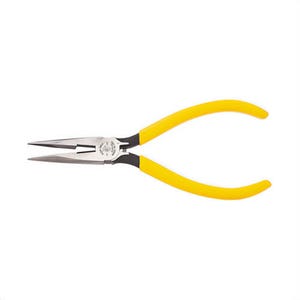Klein® D203-6C Long Nose Plier, Side Cutting Standard, Knurled Jaw, 1-7/8 in Jaw Length, 11/16 in Jaw Width, Tool Steel Jaw, 6-5/8 in OAL