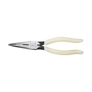 Klein® D203-8-GLW High-Visibility Long Nose Side Cutting Pliers, 8 in