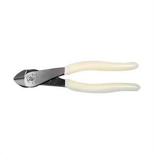 Klein® D248-8-GLW Diagonal Cutting Plier, Angled Hot Riveted High Visibility, Short Jaw, 13/16 in L x 1-3/16 in W Jaw