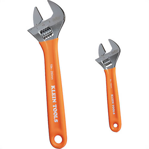 Klein® D5072 Extra-Capacity Adjustable Wrenches, 6140 Forged Steel, 2 pc