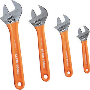 Klein® D5074 Extra-Capacity Adjustable Wrenches, 6140 Forged Steel, 4 pc
