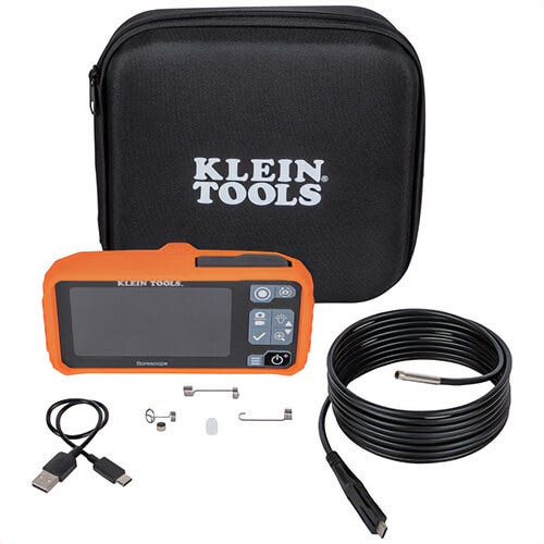 Klein® ET17 Utility Borescope with Case, PC/ABS, 1280 x 720p Resolution