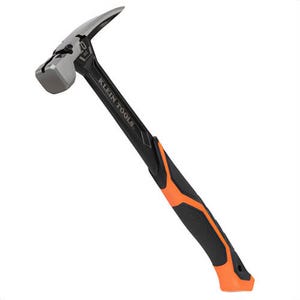 Klein® H80920S Smooth Face Steel Claw Hammer, Steel, Black/Orange, 15 in Handle Length, 20 oz